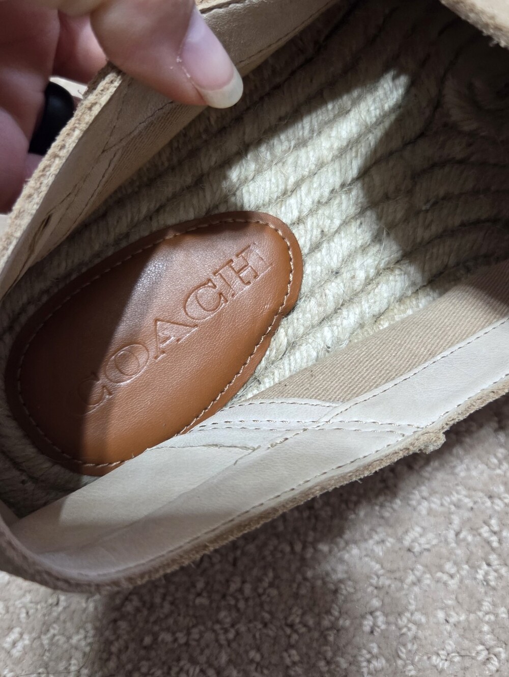 Coach Men's Reilly Espadrilles in a taupe suede colorway Mens Size 11.5D Slip On - Picture 13 of 14